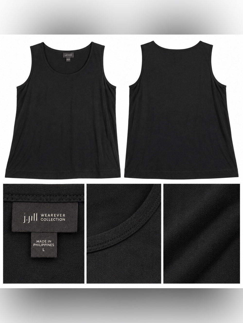J.Jill Wearever Collection Black Sleeveless Tank Top – Size Large